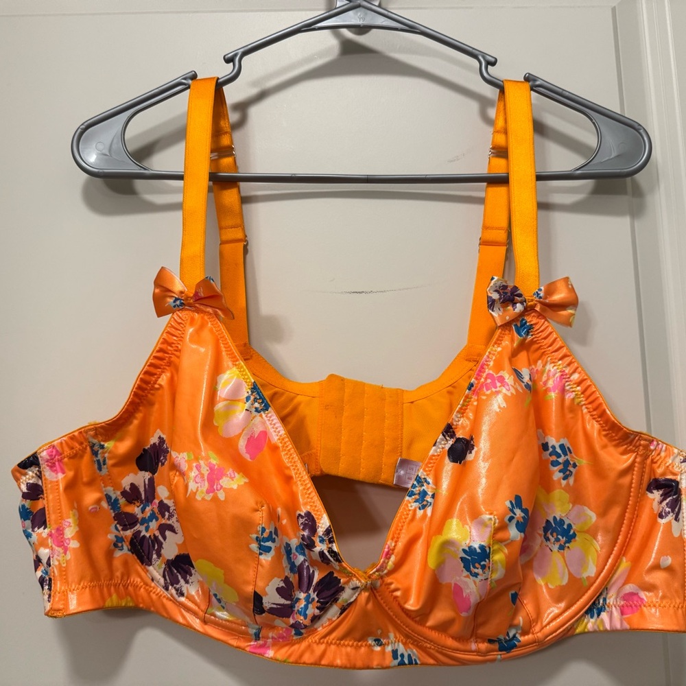 Savage X Fenty Orange Floral Underwire Bra
